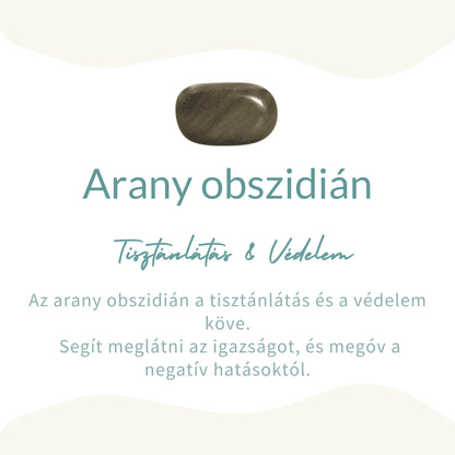 Arany obszidián gömb medál